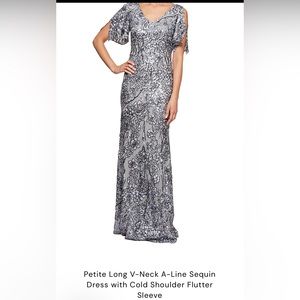 NWT Alex Evenings sequin dress size 6P.